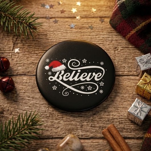 Weihnachten glaubt Weihnachtsmann - Weihnachtsmann Button