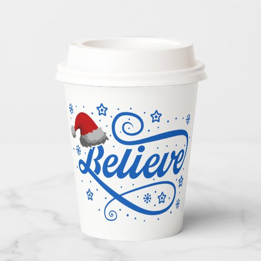 Weihnachten glaubt Weihnachtsmann - Weihnachtsmann Pappbecher (Rückseite)