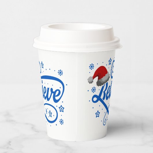 Weihnachten glaubt Weihnachtsmann - Weihnachtsmann Pappbecher (Rechts)