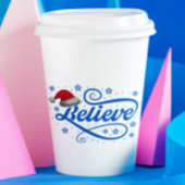 Weihnachten glaubt Weihnachtsmann - Weihnachtsmann Pappbecher