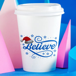 Weihnachten glaubt Weihnachtsmann - Weihnachtsmann Pappbecher