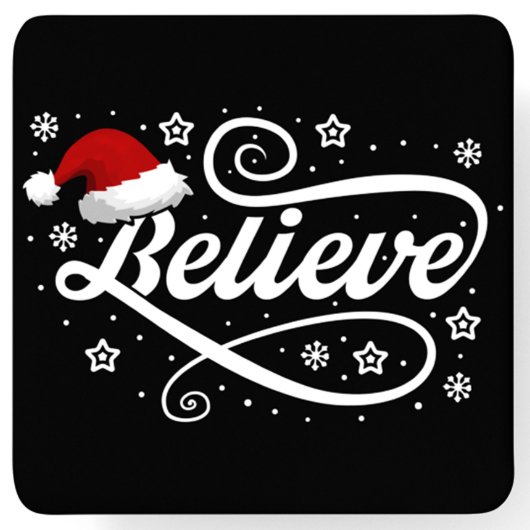 Weihnachten glaubt Weihnachtsmann - Weihnachtsmann Rechteckiger Pappuntersetzer