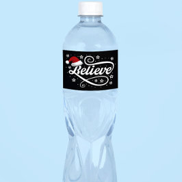 Weihnachten glaubt Weihnachtsmann - Weihnachtsmann Wasserflaschenetikett