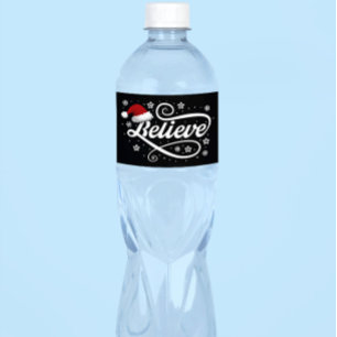 Weihnachten glaubt Weihnachtsmann - Weihnachtsmann Wasserflaschenetikett