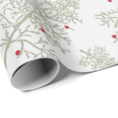 Weihnachten Glimmer: Roter Weihnachtsbär auf Grün Geschenkpapier (Rolleneckpunkt)