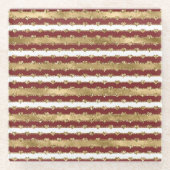 Weihnachten Glitzer Gold Rote Herzen Streifen Glasuntersetzer (Vorderseite)