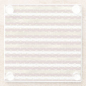 Weihnachten Glitzer Gold Rote Herzen Streifen Glasuntersetzer (Rückseite)