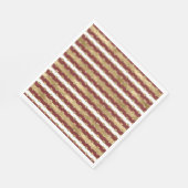 Weihnachten Glitzer Gold Rote Herzen Streifen Serviette (Ecke)