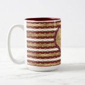 Weihnachten Glitzer Gold Rote Herzen Streifen Zweifarbige Tasse (Links)
