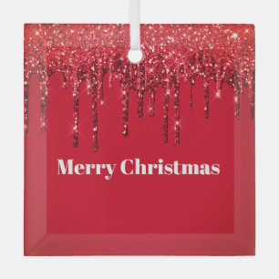 Weihnachten Glitzer Tropfen Frohe Weihnachten Ornament Aus Glas
