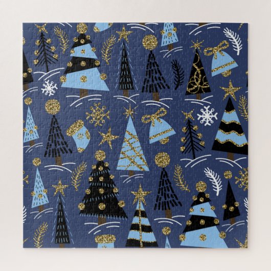 Weihnachten Glitzer: Vintages Muster Puzzle (Vertikal)