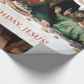 Weihnachten glücklich Geburtstag Jesus Comic Stil Geschenkpapier (Ecke)