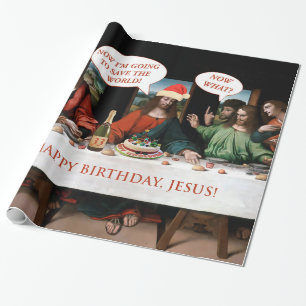 Weihnachten glücklich Geburtstag Jesus Comic Stil  Geschenkpapier