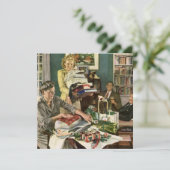 Weihnachten, glückliche Familiengeschenke Feiertagskarte (Stehend Vorderseite)