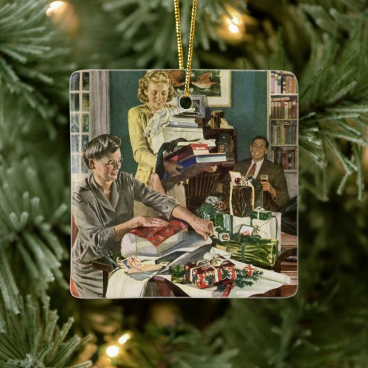 Weihnachten, glückliche Familiengeschenke Keramikornament (Baum)