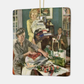 Weihnachten, glückliche Familiengeschenke Keramikornament (Links)