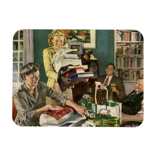 Weihnachten, glückliche Familiengeschenke Magnet (Horizontal)