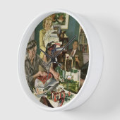 Weihnachten, glückliche Familiengeschenke Wanduhr (Winkel)