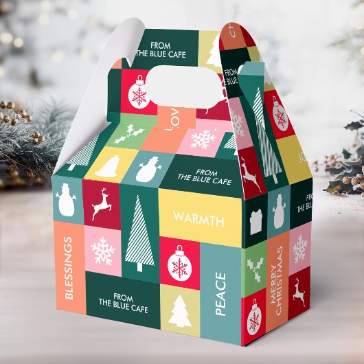 Weihnachten glückliche Tage Moderner Firmenname Geschenkschachtel