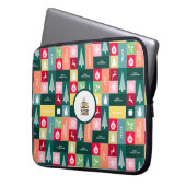Weihnachten glückliche Tage Moderner Firmenname Laptopschutzhülle (Vorderseite Links)