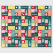 Weihnachten glückliche Tage Moderner Name Geschenkpapier (Flach)