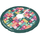 Weihnachten glücklichen Urlaub Moderne Name farben Polyester Weihnachtsbaumdecke (Schrägansicht)