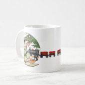 Weihnachten, glücklicher Junge spielen mit Spielze Kaffeetasse (Vorderseite Links)