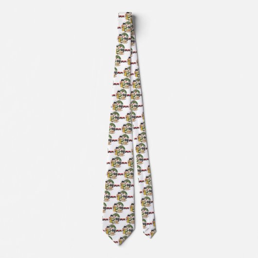 Weihnachten, glücklicher Junge spielen mit Spielze Krawatte (Vorderseite)