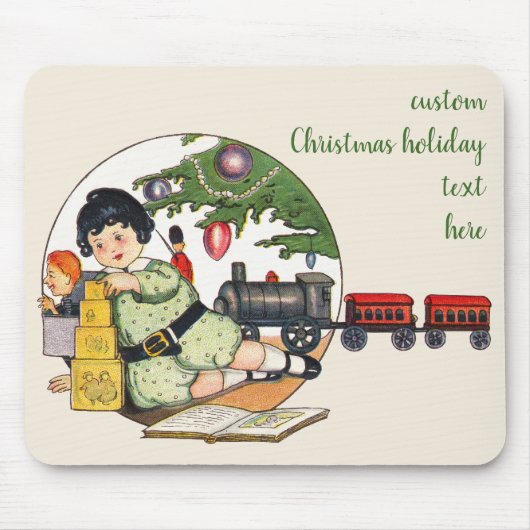 Weihnachten, glücklicher Junge spielen mit Spielze Mousepad (Vorne)