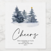 Weihnachten glücklicher Urlaub Merry Xmas Geschenk Weinetikett (Einzelnes Label)