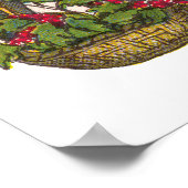 Weihnachten, glückliches Mädchen spielen mit Puppe Poster (Ecke)