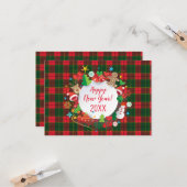 Weihnachten & Glückliches Neues Jahr 20XX! Schottl Karte (Vorderseite/Rückseite Beispiel)