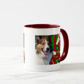 Weihnachten - glückliches Pawlidays - Sheltie Tasse (VorderseiteRechts)