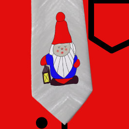 Weihnachten Gnome auf Office Grau Background Neck Krawatte