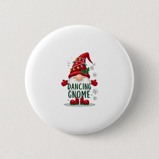 Weihnachten Gnome Dancing Gnome Familie Weihnachte Button (Vorderseite)