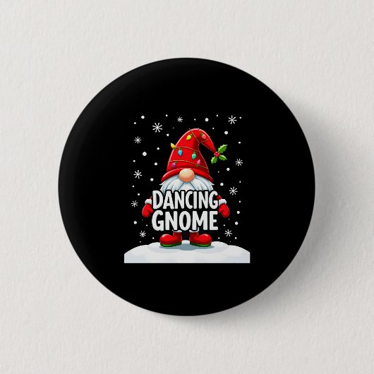 Weihnachten Gnome Dancing Gnome Familie Weihnachte Button (Vorderseite)