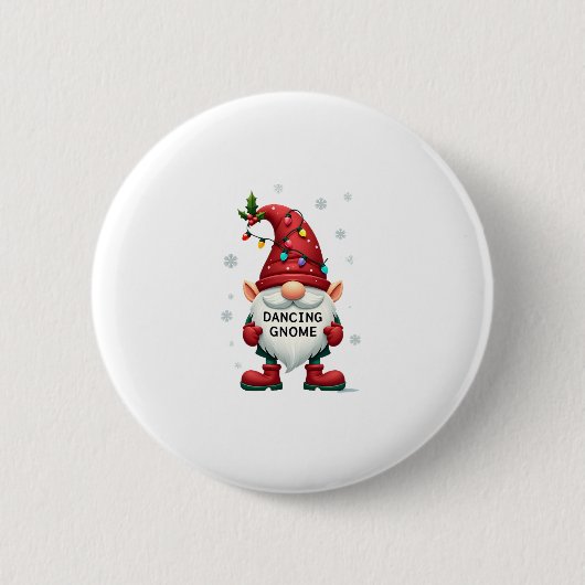 Weihnachten Gnome Dancing Gnome Familie Weihnachte Button (Vorderseite)