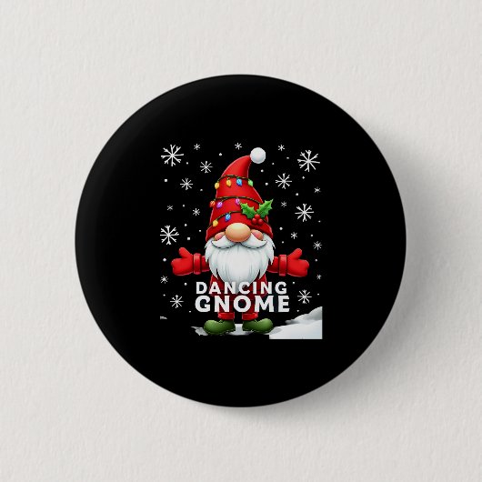 Weihnachten Gnome Dancing Gnome Familie Weihnachte Button (Vorderseite)