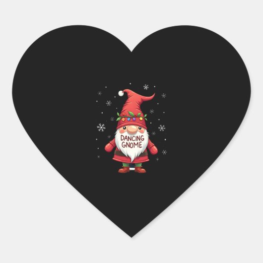 Weihnachten Gnome Dancing Gnome Familie Weihnachte Herz-Aufkleber (Vorderseite)