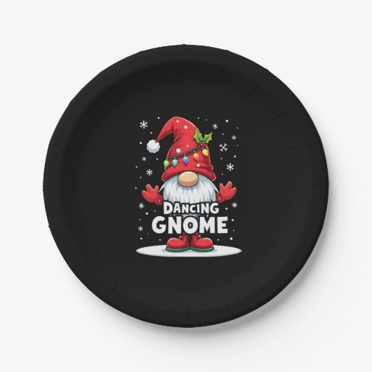 Weihnachten Gnome Dancing Gnome Familie Weihnachte Pappteller (Vorderseite)