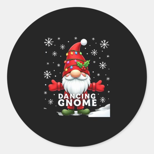 Weihnachten Gnome Dancing Gnome Familie Weihnachte Runder Aufkleber (Vorderseite)
