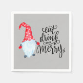 Weihnachten Gnome essen Drink froh sein Serviette (Vorderseite)