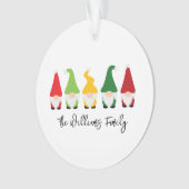 Weihnachten Gnome Familie NAME Festlicher Spaß Url Ornament (Vorderseite)