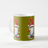 Weihnachten Gnome Gonk Holding a Glass Kaffeetasse (Vorderseite Links)
