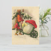 Weihnachten Gnome Hauling ein Pilz (Stehend Vorderseite)