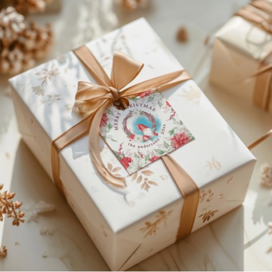 Weihnachten Gnome Holiday Elegante Geschenkanhänger