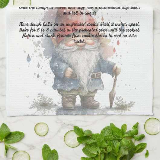 Weihnachten Gnome Rote Wasserfarbe Rezept Keepake Geschirrtuch (Gefaltet)