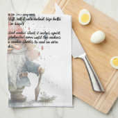 Weihnachten Gnome Rote Wasserfarbe Rezept Keepake Geschirrtuch (Viertel Falte)