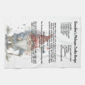 Weihnachten Gnome Rote Wasserfarbe Rezept Keepake Geschirrtuch (Horizontal)