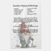 Weihnachten Gnome Rote Wasserfarbe Rezept Keepake Geschirrtuch (Vertikal)